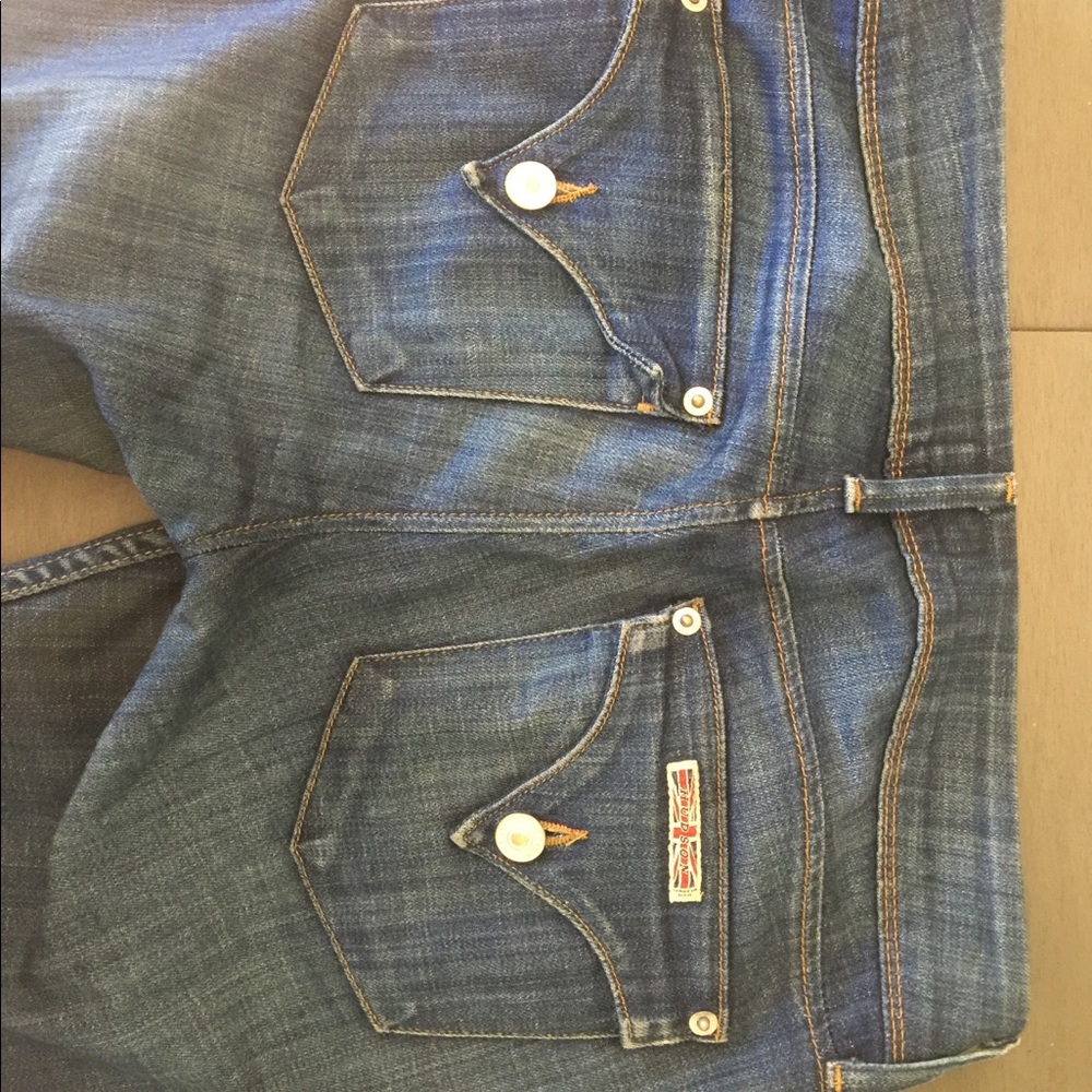 Hudson back flap pocket skinny jeans
